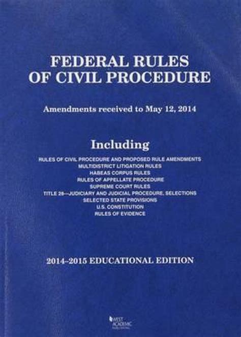 Federal Rules Of Civil Procedure 9780314287304 Academic West Boeken Bol