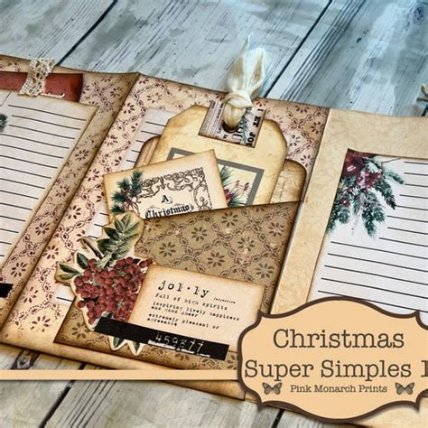 Christmas Super Simples Collection 1 10 Junk Journal Kit Etsy