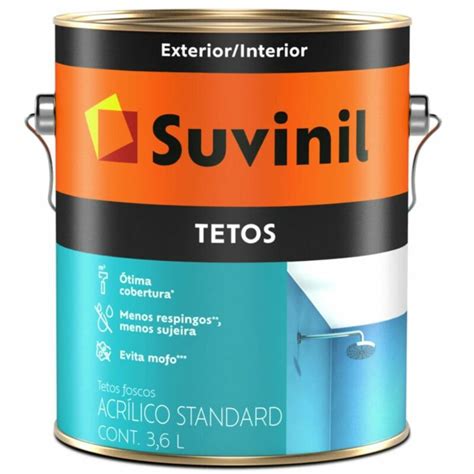 Tinta Acrilica Standard Suvinil Teto Fosco Branco L Tinta Em Casa