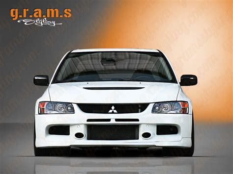 Mitsubishi Lancer Evo 7 8 9 Front Bumper With Lip JDM Style Body Kit