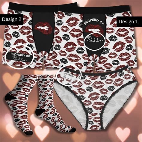 Personalized Couples Underwear Set T For Him T For Her Couples Matching Underwear And