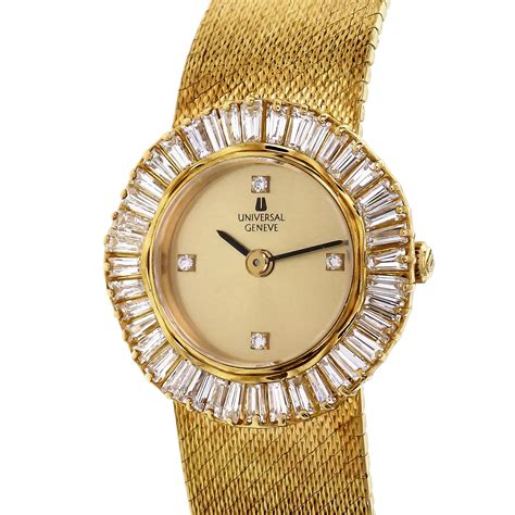 Ladies Vintage Universal Geneve 18 Karat Yellow Gold Watch Cal. 42 For Sale at 1stDibs