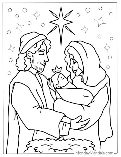 Free Mary And Joseph Coloring Page