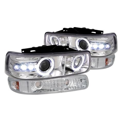 Spec D Chevy Tahoe 2001 Chrome Halo Projector Headlights With