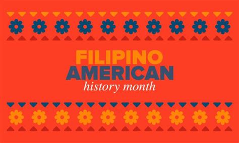 an orange background with the words,'filipino american history month