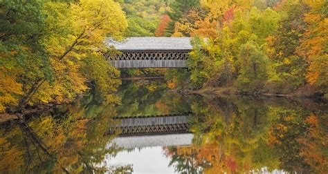 Henniker New Hampshire Covered Bridge in Fall Foliage Photograph by ...