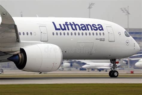 Lufthansa Airplane Taxiing Close Up Editorial Stock Image Image Of