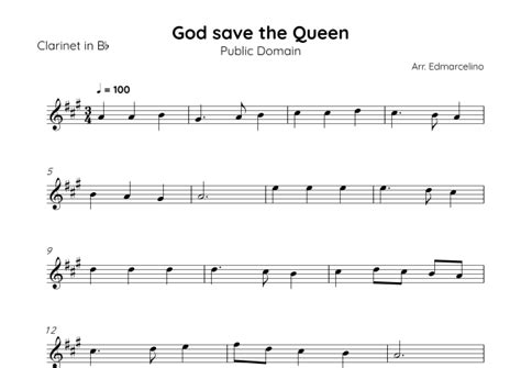 God Save The Queen Clarinet Tutorial And Sheet Music Partituras