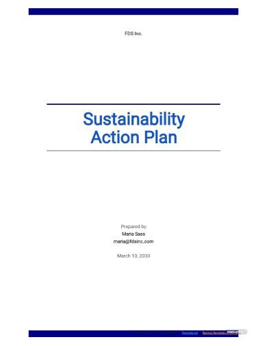 Free 10 Sustainability Action Plan Samples Environmental