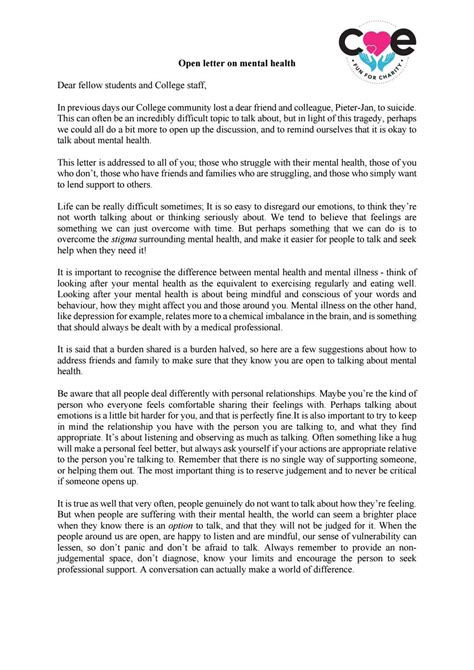 Open Letter On Mental Health By Pau Pau Issuu