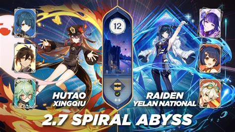 Genshin Impact Spiral Abyss Floor Hutao Xingqiu Raiden