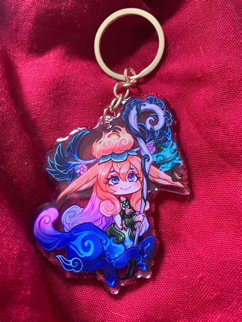 Shan Hai Scrolls Lillia Epoxy Clear Charmkeychain Etsy