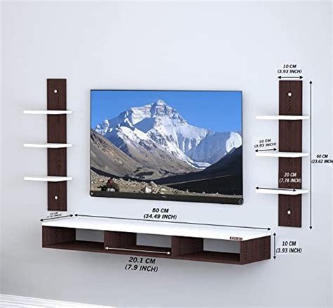 Odestar Victor Riano Engineered Wood Wall Mounted TV Unit, with TV Stand Unit Wall Shelf for ...