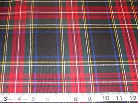 Black Stewart Tartan Plaid Fabric Poly Viscose Fabric~suiting Suit Kilt Skirt Fabric~decor Craft