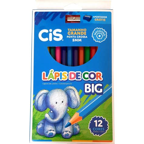 Lápis de Cor Cis Big C 12 Cores Sextavado Livraria D Pedro