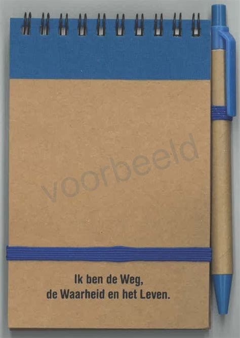 Gerecycled Notitieboekje Blauw Met Pen