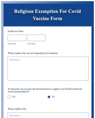 Religious Exemption For Covid Vaccine Form Template Jotform