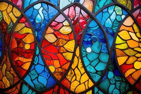 Premium Photo Details Of A Brightly Colored Stained Glass Window