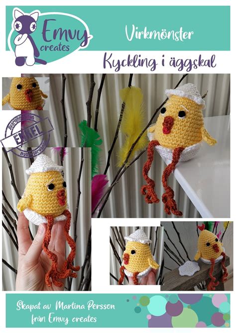 Amigurumi Virkmönster Kyckling i äggskal påsk Köp på Tradera