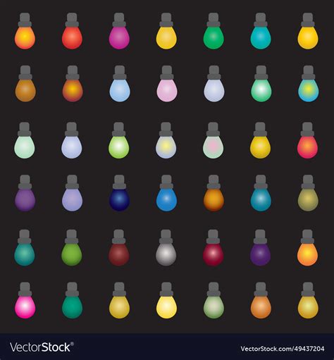 Set of colored decorative light bulbs Royalty Free Vector