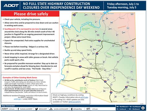 No Full Closures Planned On Arizona Highways Over Independence Day