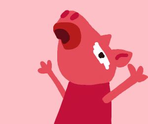 disappointed detailed peppa pig - Drawception