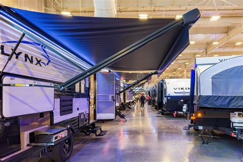 Luxury Camper Display in the Boat and RV Show Editorial Image - Image of recreation, fairgrounds ...