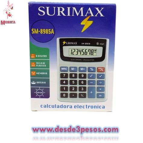 Calculadora SM 8985A 8 Digitos Tecla De Plastico 12 X 9cm