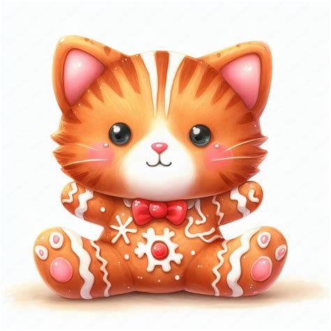 Gingerbread Kitten Clipart 10 High Quality  Wall Art Paper Craft