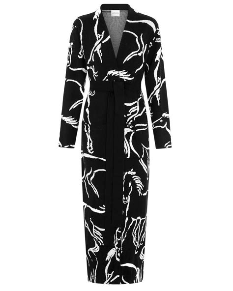 Hayley Menzies Blaze Cotton Jacquard Duster In Black Lyst Uk