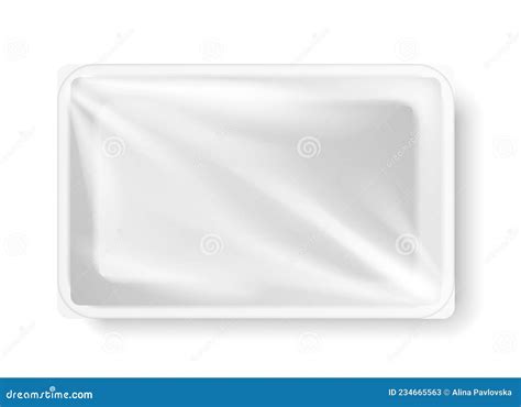 Styrofoam Food Storage Cooked Meal Plastic Tray Stock Vector