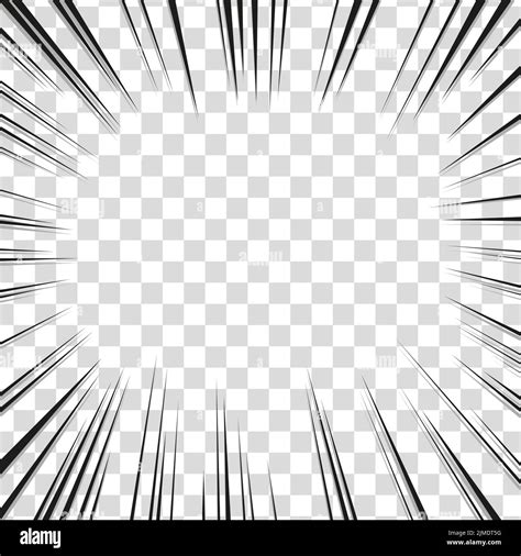 Manga Comic Effect On Transparent Background Motion Radial Lines For