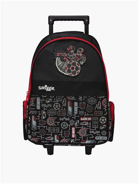 Smiggle Away Trolley Backpack With Lightup Wheel Black Igl446757blk