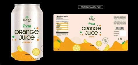 Orange Juice Label Design Soft Drink Bottle Label Design