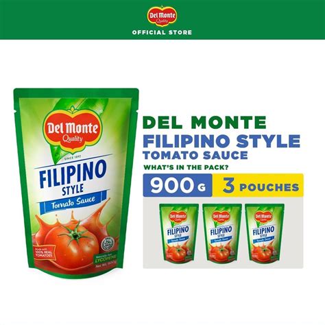 DEL MONTE Tomato Sauce Filipino Style Sauce 900g X3 With 100 Real