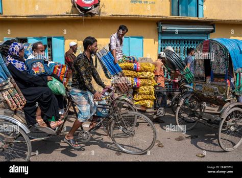 Rickshaw Congestion In The Old Town Of Dhaka Bangladesh Stock Photo