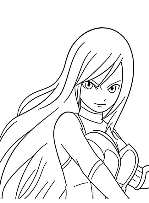 Coloring Page Erza Scarlet Free Printable Coloring Pages