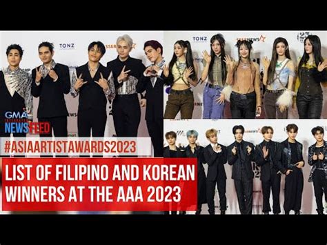 #AsiaArtistAwards2023 List of Filipino and Korean winners at the AAA ...