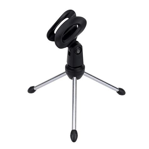 Table Desktop Mini Microphone Stand With Alloy Steel Base Mic Clip