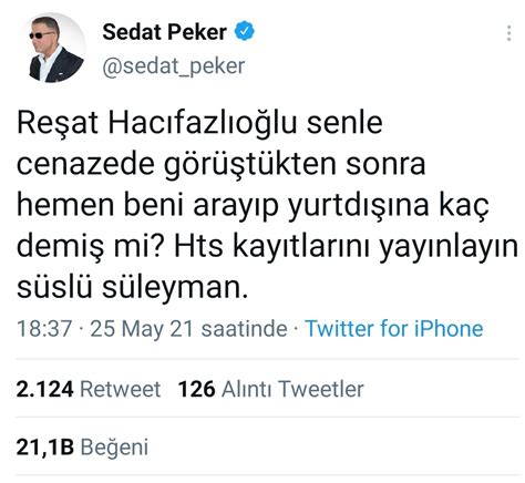 Vaziyet On Twitter Sedat Peker Re At Hac Fazl O Lu Dik Duraca Z