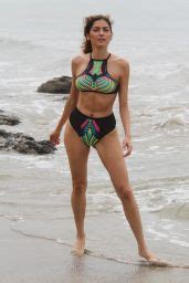 Blanca Blanco In A Multi Colored Bikini On The Beach In Malibu Celebmafia