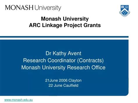 PPT Monash University ARC Linkage Project Grants PowerPoint