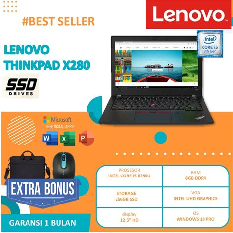 Jual Laptop Murah Lenovo Thinkpad X280 Intel Core I5 8250U 8GB 512GB