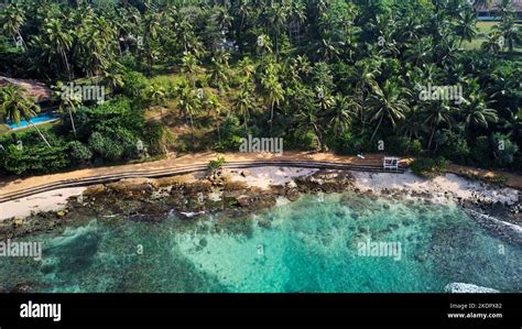 Aerial View Of Hiriketiya Beach In Dikwellablue Beach In Sri Lanka