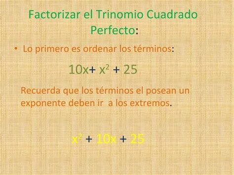 Trinomio Cuadrado Perfecto Javier Rivera Ppt