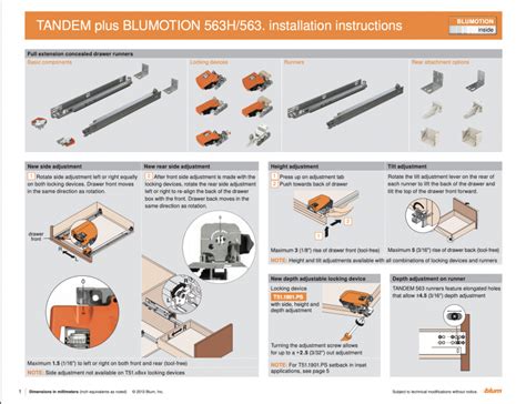 Blum Tandem Plus 563 Installation Instructions Canterbury Woods Creations