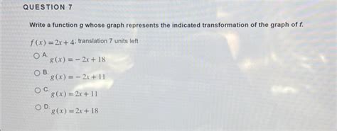 Solved Write A Function G Whose Graph Represents The