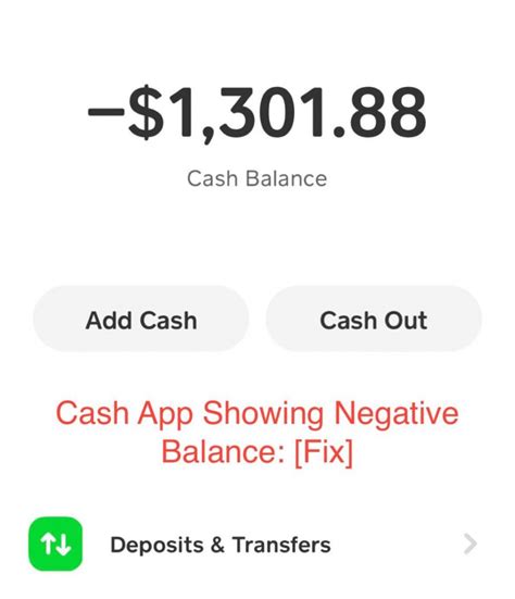 Cash App Showing Negative Balance Fix Techfixhub