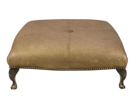 Lot Large Leather Studded Ottoman