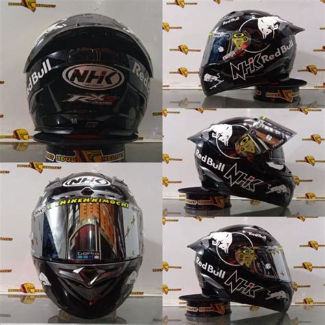 Jual Helm Full Face Nhk RX9 Black Glosy Hitam Glosi Paket Ganteng Red